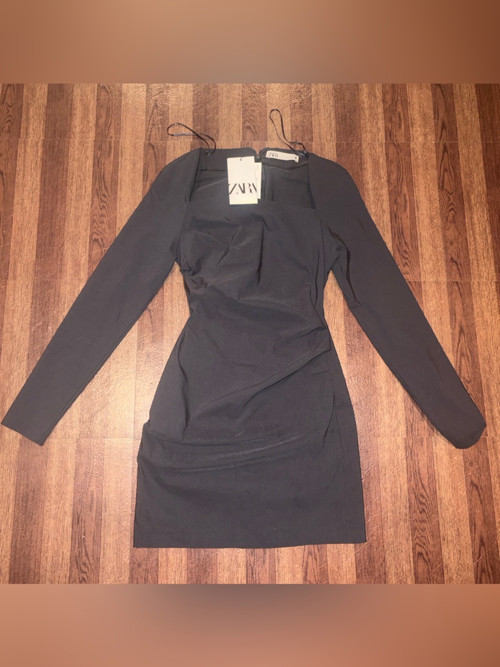NWT Zara grey Long-Sleeve Bodycon Dress